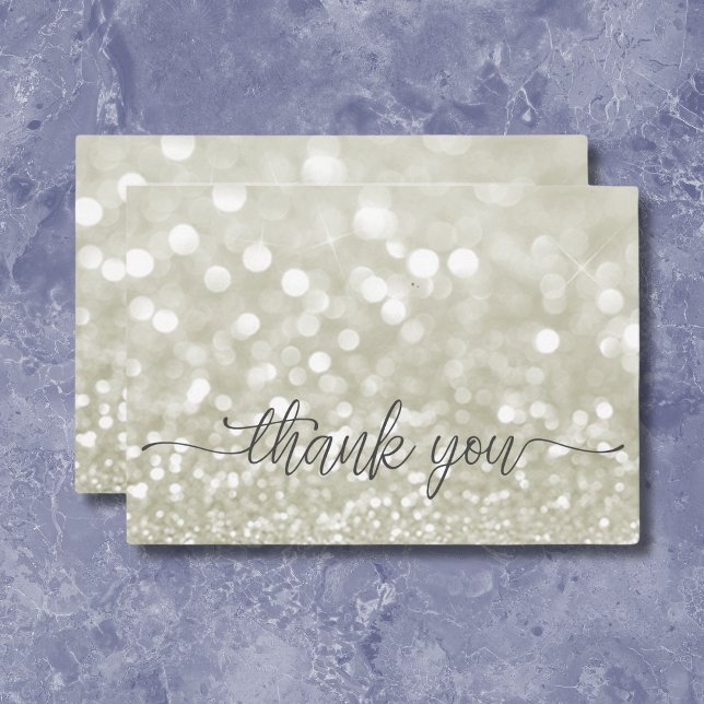 Modern Glamourous Guld Glitter Shower Tack Kort (Modern Glamourous Gold Glitter Shower Thank You Card)