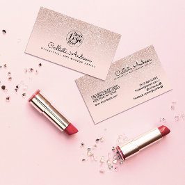 Modern Glamous Ro Guld Rosa Glitter Visitkort