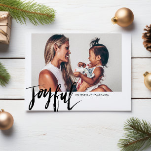 Modern Glatt Chic Hand Lettered Photo Julkort
