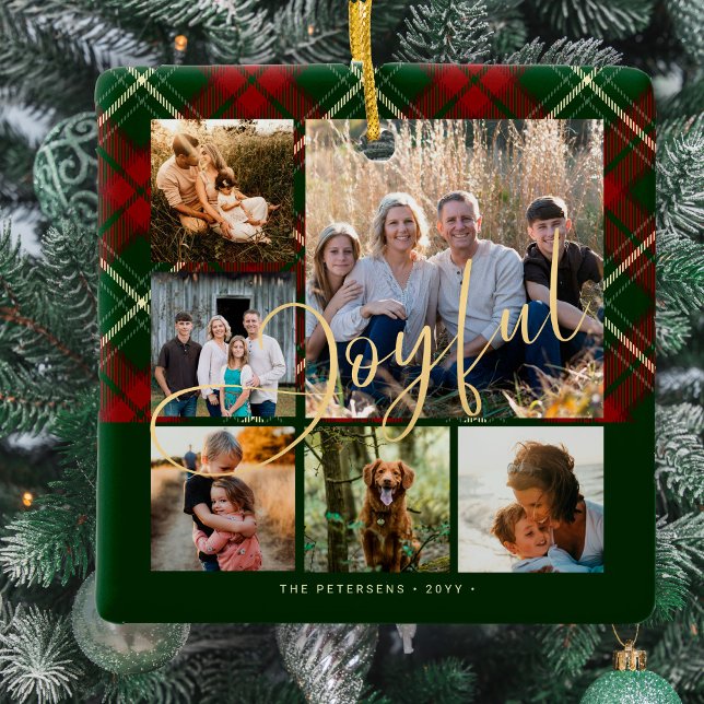 Modern glatt familjefollbild jul julgransprydnad keramik (Skapare uppladdad)
