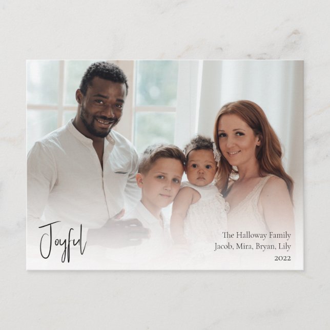 Modern Glatt Fullt för julskript - foto Helg Vykort (Framsida)