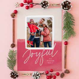 Modern Glatt julfoto med vattenfärg Julkort