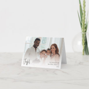 Modern Glatt julskript, mappat Fullt-foto Helgkort