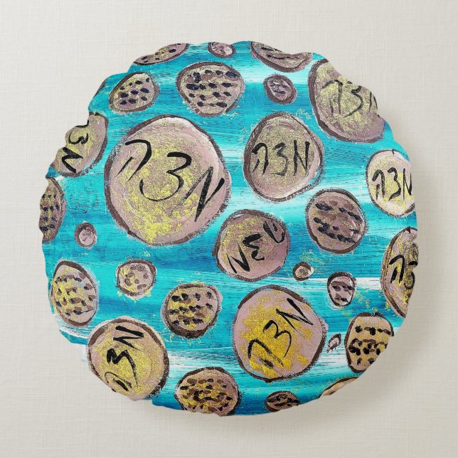 Modern Glatt Matzah Rund Kudde (Framsidan)