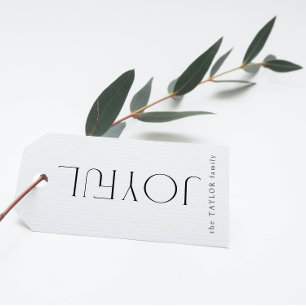 Modern Glatt Typografi - Helgdag Presentetikett