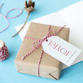 Modern Glatt Typografi Röd jul-Helgdag Presentetikett