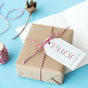 Modern Glatt Typografi Röd jul-Helgdag Presentetikett