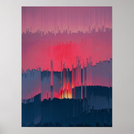 Modern Glitch Horizon Väggkonst
