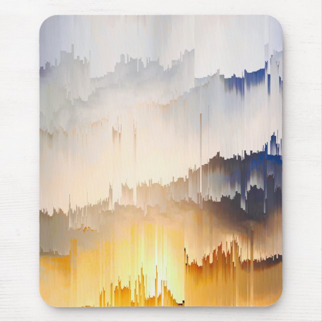 Modern Glitch Solnedgång Väggkonst Musmatta (Framsidan)