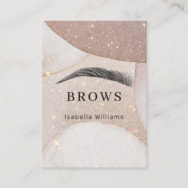 Modern Glitter Augenbrauen Visitenkarte Square Bus Visitkort (Framsida)