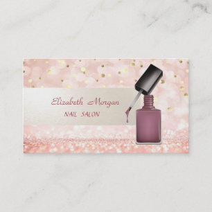 Modern Glitter Bokeh, Konfetti, Nagellack, Visitkort