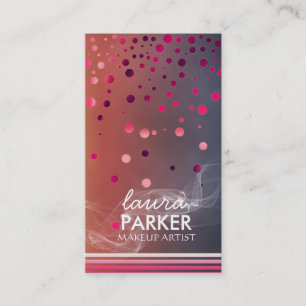 Modern Glitter Bokeh Makeup Artist Rosa Visitkort