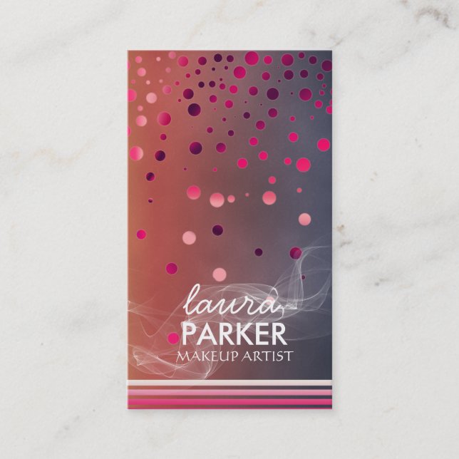 Modern Glitter Bokeh Makeup Artist Rosa Visitkort (Framsida)