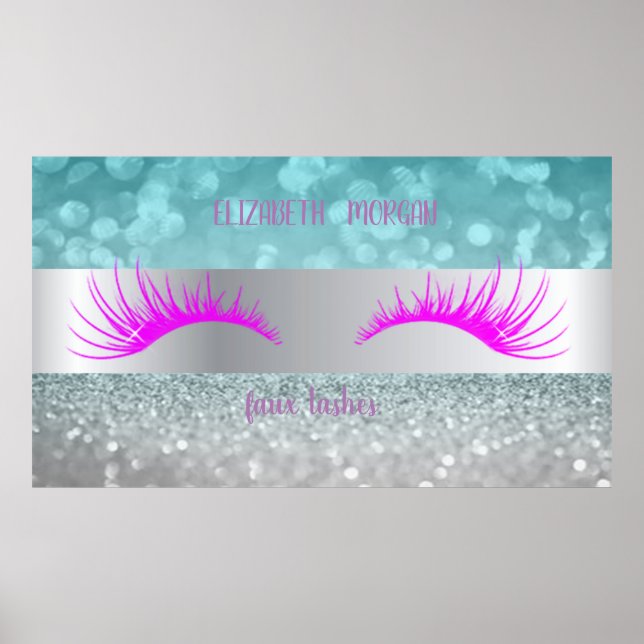 Modern Glitter Bokeh,Rand,Faux Lash Poster (Framsidan)