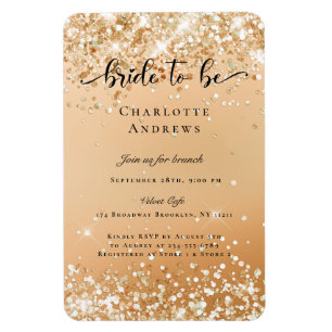 Modern, Glitter Bride till Einladung Magnet
