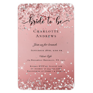 Modern, Glitter Bride till Einladung Magnet