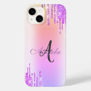 Modern Glitter Drips,Ombre,Monogram