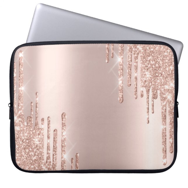 Modern Glitter-drivrutiner Ro Guld Laptop Fodral (Framsidan)