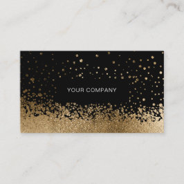 Modern Glitter Drop Gold Schwarz Visitenkarte Visitkort