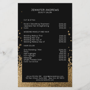 Modern Glitter Drop Guld Schwarz Flygblad