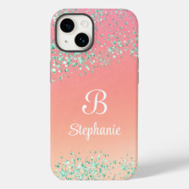 Modern Glitter Gnistra Stars Peach Orange Magic