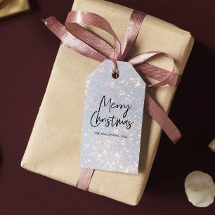 Modern Glitter God jul Gift-Märkre Presentetikett