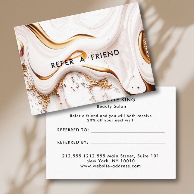 Modern Glitter Guld Marble Salon Rabattkort (Modern Glitter Gold Marble Salon Discount Card)