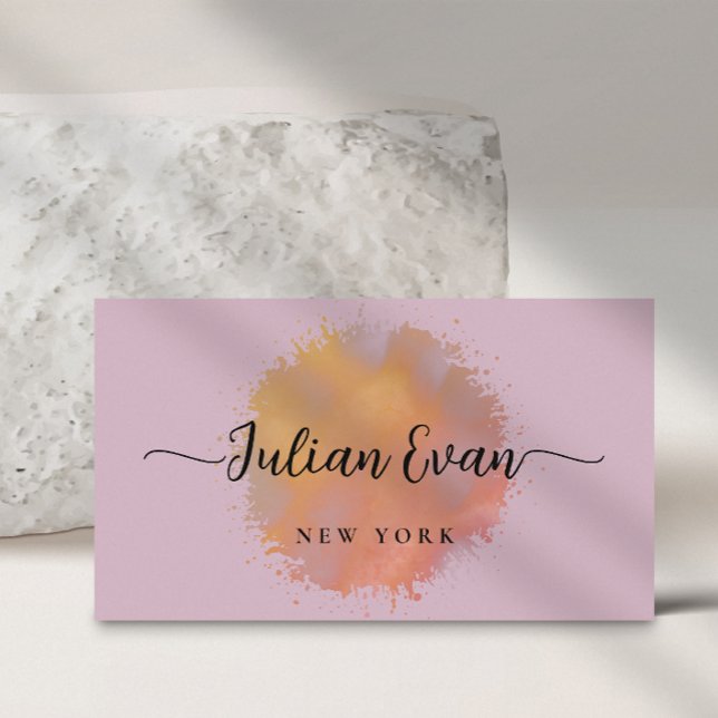 Modern Glitter Holografisk Elegant-Rosa Visitkort (Skapare uppladdad)