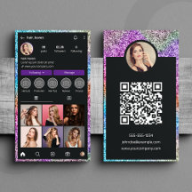 Modern Glitter Instagram Hair Salon QR-kod