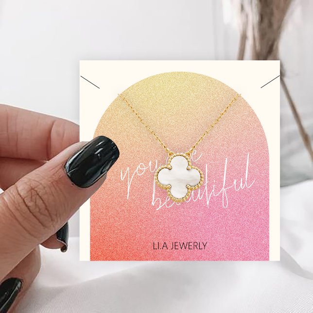 Modern Glitter judelry Necklace-Visning Fyrkantigt Visitkort (Skapare uppladdad)