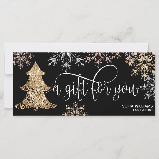 Modern Glitter Julgran Snöflingor (Framsida)