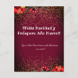 Modern Glitter Lettering jul Feliz Navidad Helg Vykort