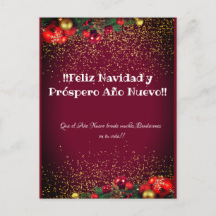 Modern Glitter Lettering jul Feliz Navidad Vykort