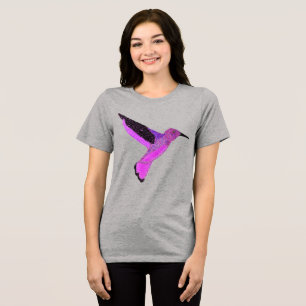 Modern glitter lila rosa hummingbird t shirt