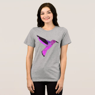Modern glitter lila rosa hummingbird t shirt