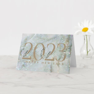 Modern Glitter Marble Gott nytt år 2023-kort Kort