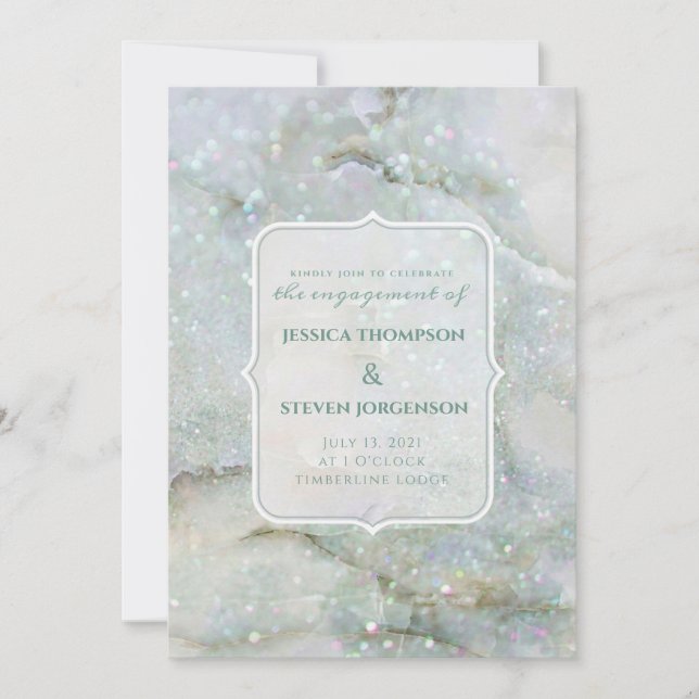 Modern Glitter Marble & Guld Photo Save Date Julkort (Framsida)
