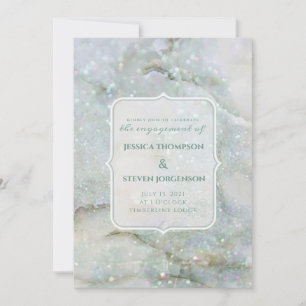 Modern Glitter Marble & Guld Photo Save Date Julkort