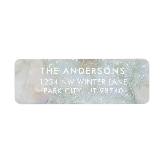 Modern Glitter Marble Personlig Adress Returadress Etikett (Framsidan)