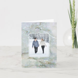 Modern Glitter Marble Winter Firande Foto Helgkort