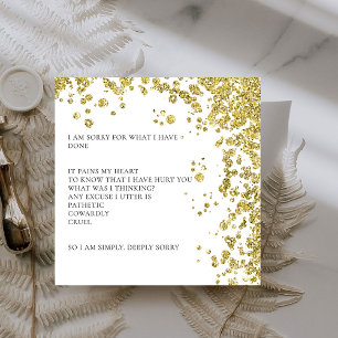 Modern Glitter och diamanter Jag ber om ursäkt. Tack Kort