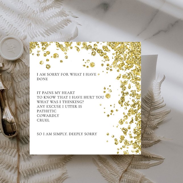 Modern Glitter och diamanter Jag ber om ursäkt. Tack Kort (Skapare uppladdad)