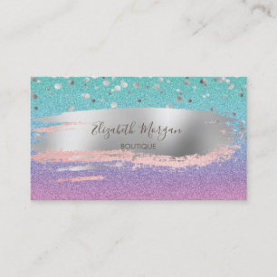 Modern Glitter Ombre, Guld Konfetti, Penseldrag Visitkort