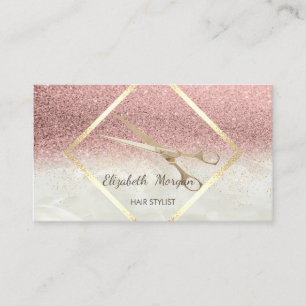 Modern Glitter Ombre Guld Ram, Konfetti, Saxar Visitkort