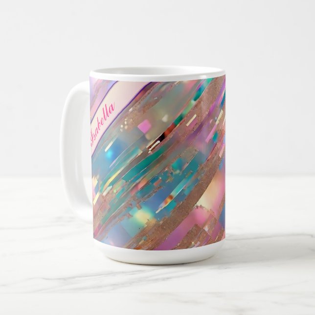 Modern Glitter Opal HoloGrapal Collection Kaffemugg (Framsida vänster)