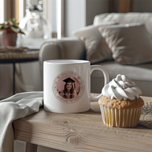 Modern Glitter Photo Rosa Studenten Jumbo Mugg