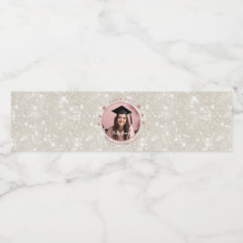 Modern Glitter Photo Studenten Vattenflaskor Etikett