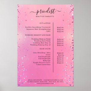 Modern Glitter Prislista Affisch