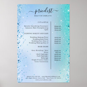 Modern Glitter Prislista Affisch