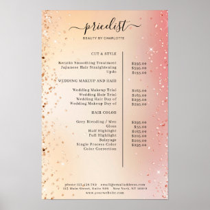 Modern Glitter Prislista Affisch